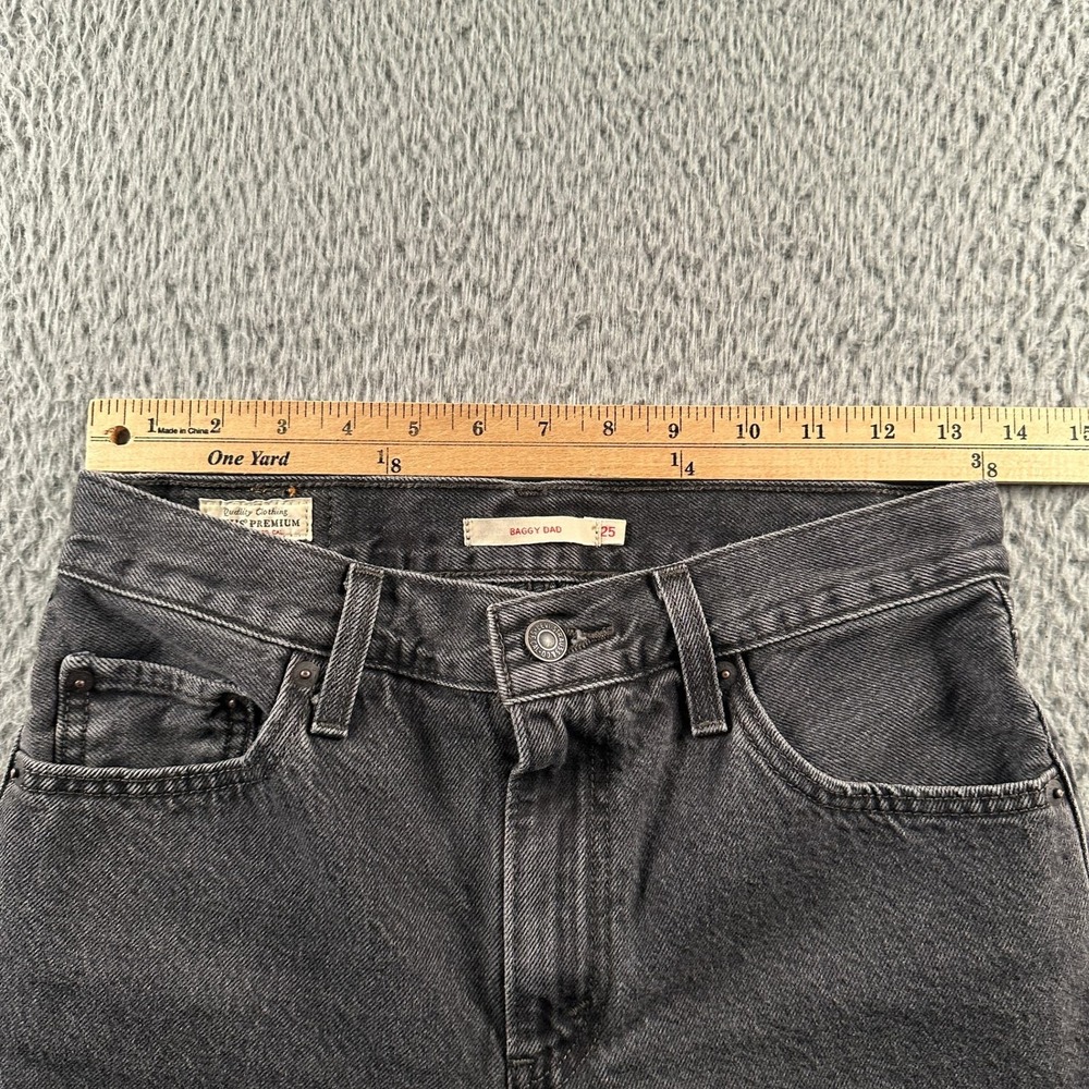 Levis Jeans Womens 25 Baggy Dad W25 L30 Black Washed High Rise‎ Straight Relaxed - Picture 6 of 16